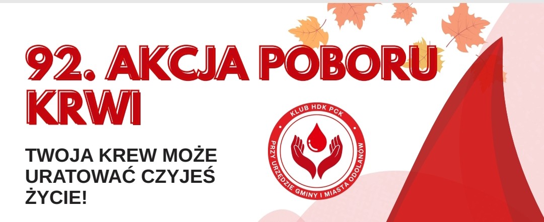 Zapraszamy na 92. Akcję poboru krwi!