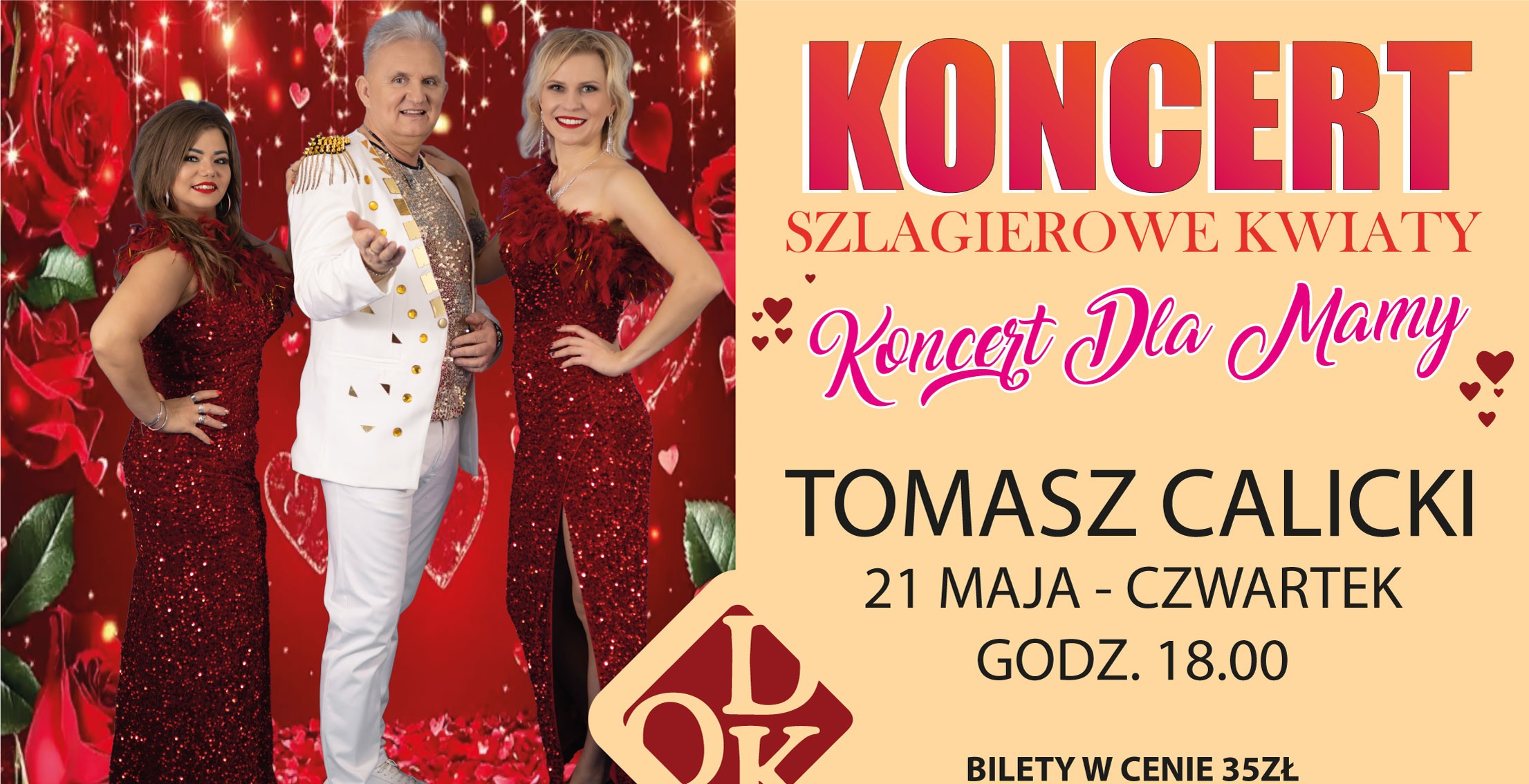 Odolanowski Dom Kultury zaprasza na koncert pt. „Szlagierowe Kwiaty – Koncert dla Mamy”.